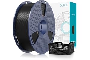 SUNLU Ulepszony filament do drukarki 3D PLA+2.0, szybki filament PLA Plus 1,75 mm, zakres drukowania 30-600 mm/s, twardszy i mocniejszy, dokładność wymiarowa +/-0,02 mm, szpula 1 kg, czarny