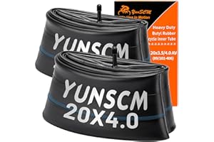 YunSCM 20x4 Fat Bike Tubes 20x4.0 E-Bike Fat Tyre Tubes 20" Compatible with 20x3.50/4.0 Mountain/Road/e Bike/Bicycle Tube 20x3.5 20 x 4.0| AV32mm Schrader Valve