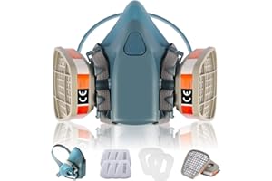 Cubierta de la Cara Ultra Suave Zelbuck 108 Cubierta de Polvo Reutilizable con Doble Filtro para Pintura, Polvo, Productos Químicos, Lijado a Máquina, Formaldehído