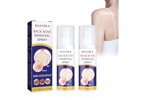 HASAIKA® Torna soluzione brufolo, Spray antiacne da 60 ml per corpo, petto e schiena, l'esfoliazione della schiena pulisce in profondità il corpo dagli oli in eccesso, delicato sulla pelle, 2 pz.