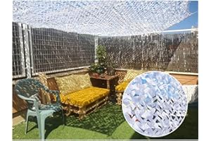 Xrdbfd Rete Mimetica Rinforzata, Rete Militare 2/3/4/5/6/7/8m, Camouflage Net Caccia Esterni, Rete Ombreggiante Protezione Solare, Rete Mimetica Bianca,1.5x10m(4.9 * 32.8ft)