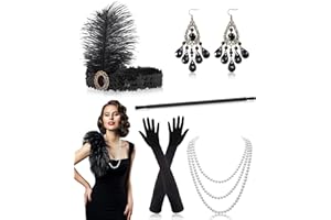Alintor Accessori Anni 20 Donna, Accessori Charleston Donna Anni 20, Kit Anni 20 Donna, Vestito Anni 20 Donna Accessori, Accessori Vestiti Anni 20, Feste a Tema