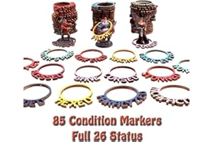 Byhoo Dungeon & Dragons Condición arcadores DND Estado Anillos para Las miniaturas, 85 pcs Color código sobremesa Juego Accesorios Herramienta de DM para hechizos, maleficios Magia, Efectos y trampas