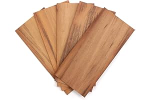 wodewa - Set di 5 impiallacciature in vero legno di Tigerwood da 2 mm, 15 x 14 cm, per fai da te e modellismo