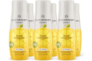 SodaStream Zeros Drink Mix, Classic Fruits Range, Sugar Free Soda Syrup for Sparkling Flavoured Water, Multipack of 6 x 440ml Bottles creates 54L of Drink, Cloudy Lemonade Flavour with added vitamins