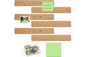 MAIXINNEW 6 Piezas Tiras de Fieltro para Tablón Beige, Tiras de Corcho Autoadhesivo, Corcho para Pared con Chinchetas para Pegar Notas, Fotos, Horarios, Anuncios