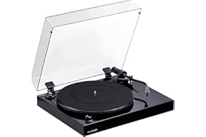 Fluance RT82 Reference High Fidelity Vinyl Turntable Record Player with Ortofon OM10 Cartridge, Speed Control Motor, High Mass MDF Wood Plinth, Vibration Isolation Feet - Piano Black