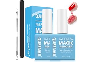NAILPRETTY 2 PCS 15 ml Quitaesmalte Gel, Quita Esmalte Semipermanentes Para Uñas, Rápidamente Removedor Esmalte Semipermanente, Con 2 PCS Empujador De CutíCula