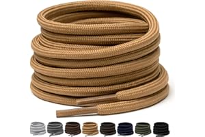 Puzeam 2 paires de lacets ronds de 4 mm pour bottes, lacets de sécurité pour chaussures de randonnée en extérieur, lacets solides pour baskets