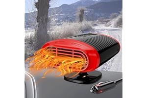KQLHLHDYZ - Calefacción de coche, portátil de 12 V 150 W para invierno, antiempaña, descongelador, 2 en 1, función de calefacción y refrigeración con rotación de 360 grados para parabrisas de coche