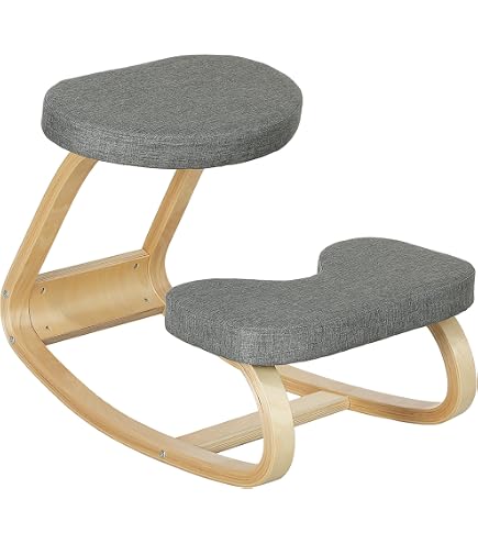 Cinius Chaise Ergonomique Sans Dossier – Siège Actif Naturel En Bois D'Hévéa Pour Dos Sain Et Posture Parfaite