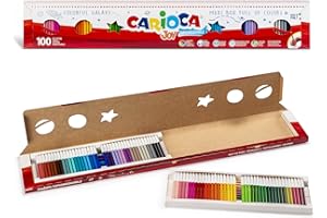 CARIOCA Pennarelli Joy Paperboard Wallet, Set di Pennarelli Colorati per Bambini con Punta Fine, Ideali per Disegnare e Colorare, Super Lavabili, Colori Assortiti, 100 Pezzi