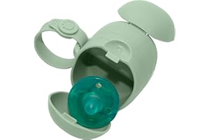 Ubbi On-the-Go Dual Pacifier Holder, Keep's Baby's Binkies Clean and Accessible, Portable for Travel, Diaper Bag Accessory Must Have for Newborns, Sage Green