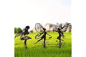 JGZTJXNK Garden Decorative Flower Elves 3 Piece Set, Metal Fairy Tale Statue, Suitable for Yard, Flower Pot, Lawn, Decoration Gift