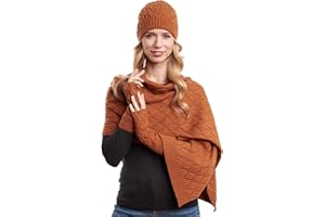 Hilltop Caldo set invernale in 100% LANA DI ANGORA, composto da sciarpa, berretto in maglia coordinato e beanie con pompon