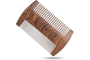 H&S Peigne Double Face pour Moustache & Barbe - Peignes de Poche en Bois Anti-Statique - Pour un Coiffage sans Noeuds et pour Appliquer de l'Huile - Peigne a Barbe Homme