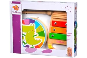 Eichhorn - Musik Set mit Handtrommel und Xylophon inkl. Ratsche, 3 teilig, aus Birken- und Sperrholz, ab 1 Jahr