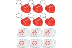 KENANLAN 6pcs CPR Face Shield avec Valve Unidirectionnelle, Porte-clés de Couverture Faciale de Poche Hygiénique Portable, écran Facial de Poche de Réanimation Cardiopulmonaire