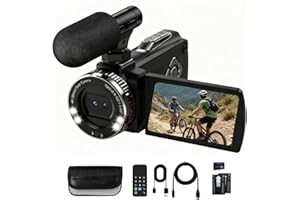 EUIIVNT 4K Video Camera Camcorder with HDMI, 48MP Vlogging Camera with Mic, 21X Dual Lens Zoom Video Recorder, Flip Screen YouTube Camera, 2 Batteries, 64GB Card, Ideal for Streaming & Content Creation