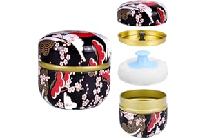 Yokilly Piumino per Borotalco per Bambini: Scatola Di Borotalco Polvere con Puff Cipria - Contenitore per la Talco Polvere del Corpo da Viaggio per Talco e Cipria (Senza Polvere) (Nero)