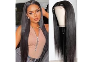 MUABY 4x4 Straight Lace Front Wigs Human Hair for Black Women Pelucas Mujer Pelo Natural Humano Pelucas Cabello Natural Pelucas de Pelo Humano Color Negro Natural 14 Pulgadas