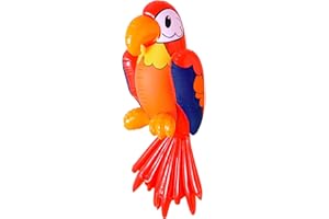 W WIDMANN MILANO Party Fashion 2465P - Aufblasbarer Papagei, Größe circa 60 cm, Dekoration, Mottoparty, Karneval