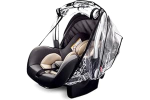 SEEDAWN Universal Car Seat Rain Cover Baby Carrier Raincover - EVA Car Seat Weather Shield with Quick-Access Zipper Door and Side Ventilation, Windproof and Waterproof Car Seat Cover for Maxi COSI and More