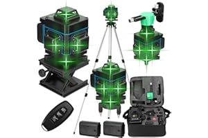 Niveau laser 360, Weytoll 4D 16 lignes Niveau laser 3° Outil de mise à niveau avec fonction de nivellement automatique avec trépied réglable en hauteur de 1,2 m