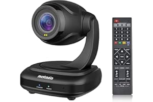 Matosio FoxPro - Cámara de videoconferencia PTZ 1080P, AI Face Tracking, Zoom Óptico sin pérdida, Autofocus, 2 micrófonos Integrados antirruidos, Mando a Distancia, Compatible con Zoom/MS Teams