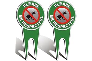 AFUVEN 2 Pack No Poop Dog Signs Please Be Respectful Signs, Rust Free Aluminum, Easy Mounting Outdoor Use, Waterproof and Durable Ink