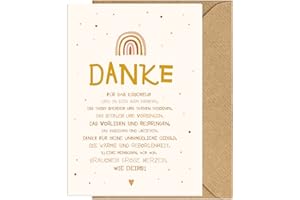 ‎KOKO LORA Koko Lora Dankeskarte für Erzieherin, Erzieherin mit Umschlag aus Kraftpapier – Grußkarte mit natürlichem Umschlag rosa