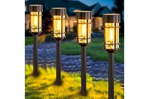 nipify Luces Solares Led para Camino Exterior 4 Pack Luces Impermeables Iluminación de Caminos Balizas Solares para Jardin, Paisaje, Césped, Patio, Pasillo