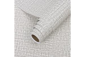 ARTHOME WALL DECOR Arthome vinilo adhesivo muebles 40cmx3m Texturizado Grasscloth Papel Pintado,Autoadhesivo Removible Contacto Papel Adhesivo para Dormitorio Estar Armario,Revestimiento mural adhesivo(Gris）