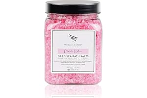 MOKSHA BEAUTY Muscle Pain Relief Bath Salts - Made in UK (450g) Natural Dead Sea Salts for Women Men. Luxury Detox with Essential Oils