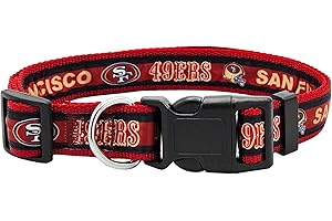 Pets First NFL San Francisco 49ers Hundehalsband, Lizenziertes Haustier-Halsband, mittelgroß, strapazierfähig, robust und langlebig, erhältlich in 31 Fußballmannschaften und 4 Größen