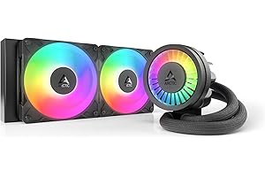 ARCTIC Liquid Freezer III Pro 240 A-RGB (noir) - Refroidisseur CPU AIO, 2 x 120 mm refroidissement à eau, radiateur 38 mm, pompe PWM, ventilateur VRM, AMD AM5/AM4, Intel LGA1851/1700 Cadre de contact