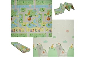VeloVendo® - Tappeto Gioco Bambini pieghevole e reversibile 180x200x1cm - tappeto gioco neonato - Non tossico e impermeabile (XPE Animali)