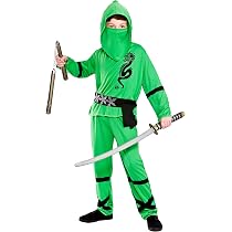 Wicked Costumes Ninja Warlord Kinderkostüm – Blau/schwarz – Inkl. Rüstung & Kapuze – Größe M/L