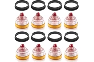 YXHZVON 8-Częściowy Perforowany Okrąg Cutter Czarny Okrągły mus Koło Pierścień Ciasto Nieprzywierający Pierścień Tnący do Dekorowania Ciasta