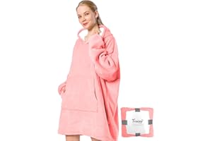 FOSANI Oversized Hooded Fleece Sherpa Blanket For Men, Women, Teenagers and Kids alike - One Size Fits All