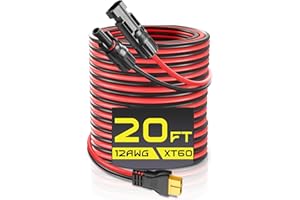 GIBBAB Solar Connector to XT60 Charge Extension Cable, 12AWG 20FT XT60 Adapter Cable to Solar Panel Charging Wire for LiFePO4 Battery RV Portable Power Station Ecoflow Solar Generator