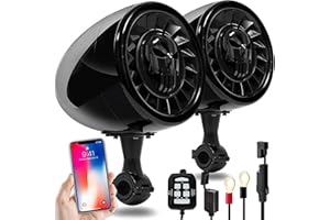 Aileap Altavoces estéreo Bluetooth Marinos a Prueba de Agua de 5 Pulgadas Sistema de Audio para Barcos de Graves de Alta Resistencia con AUX USB MP3 Ideal para Motocicletas Harley ATV/UTV/RZR