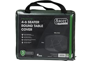 ASCOT GARDEN FURNITURE COVERS Ascot Premium 4-6 Seater Round table cover - 128 (Dia.) X 71(H) cm Garden Green