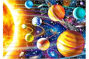 AIRDEA Espacio Planetas Sistema Solar 5D DIY Kit Completo de Pintura Diamante, Diamante Cristal Bordado Punto de Cruz Painting Pinturas para Adultos Decoración Pared Hogar 40x30cm