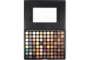LaRoc 88 Colour Eyeshadow Palette - Natural Tones Makeup Set, Mirror and Applicators | Eye Shadows in Matte, Shimmer, and Sparkly Shades, Long Lasting Make Up Palette in Hard Case