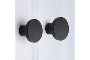 goldenwarm 4Pack Black Cabinet Knobs Black Cupboard Knobs Modern Kitchen Cupboard Handles Round Cupboard Door Pulls
