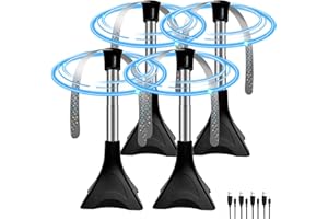 CATGIFF 4 PCS Ventilateur Anti-Mouches Pliable & Extensible, Mouches et Moustiques Repoussent Les Ventilateurs, Usage Table/Suspendu pour Pique-Nique et Barbecue, Contre Les Moustiques San Produit Chimique