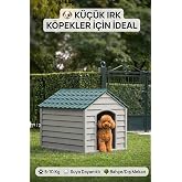 Flex K&uuml;&ccedil;&uuml;k Boy Plastik K&ouml;pek Kul&uuml;besi &ndash; Suya Dayanıklı Dış Mekan K&ouml;pek Evi 62x76x34 cm