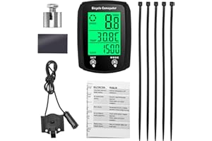 LIAMEPH Bike Speedometer, Bike Computer, Cycle Computer Backlit Touch Screen,Universal Cycle Computer for Bikes,19 Functions Automatic Start/Stop Ip54 Waterproof Bicycle Speedometer Odometer for Cycling