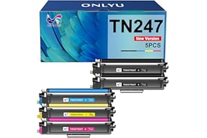 ONLYU TN247 Compatible para Toner Brother DCP-l3550CDW TN243CMYK TN243 Toner Brother MFC-l3770CDW DCP-L3550CDW MFC-L3750CDW MFC-L3770CW HL-L3270CDW HL-L3230CDW DCP-L3510CDW HL-L3210CW (Paquete de 5)